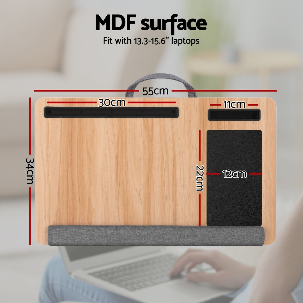 Artiss Portable Lap Desk 55cm for 13.3–15.6" Laptops w/ Mouse Pad & Phone Slot