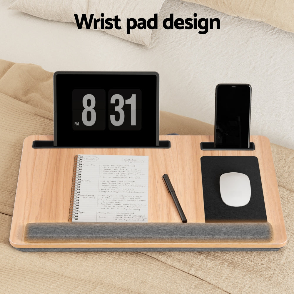 Artiss Portable Lap Desk 55cm for 13.3–15.6" Laptops w/ Mouse Pad & Phone Slot