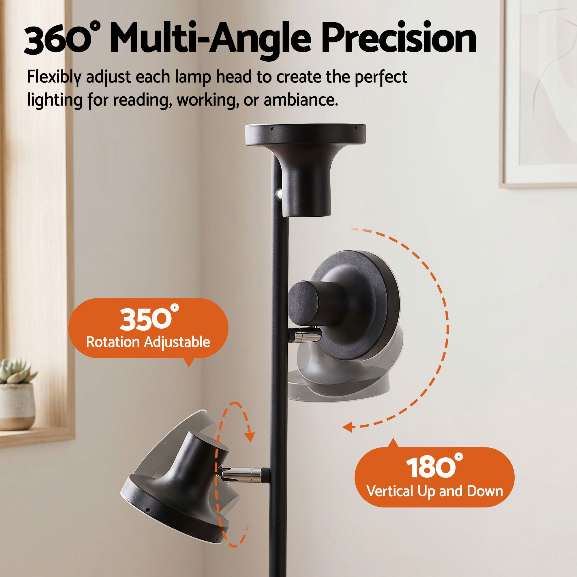Artiss LED Tree Floor Lamp, 36W Modern Dimmable Standing Lamp with Remote & Touch Control, 4 Color Temperatures, 3 Rotatable LED Light Floor Lamps