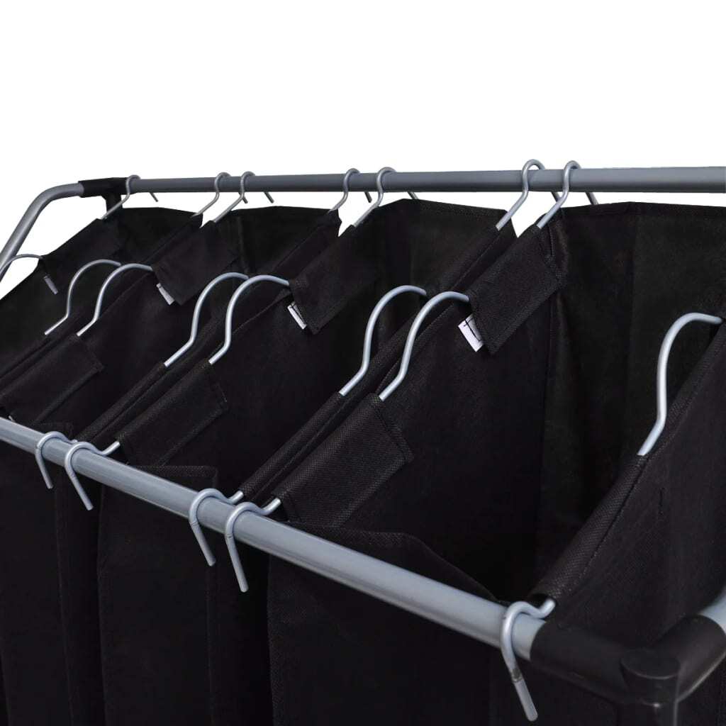 Laundry Sorter With Wheels 4 Compartment Hamper Portable Dirty Clothes Basket