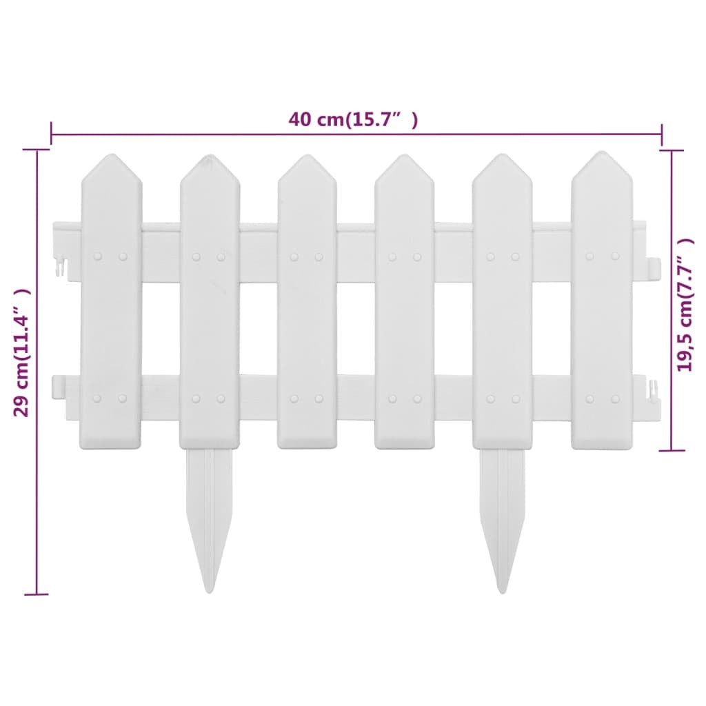 Lawn Edgings 25 pcs White 10 m PP