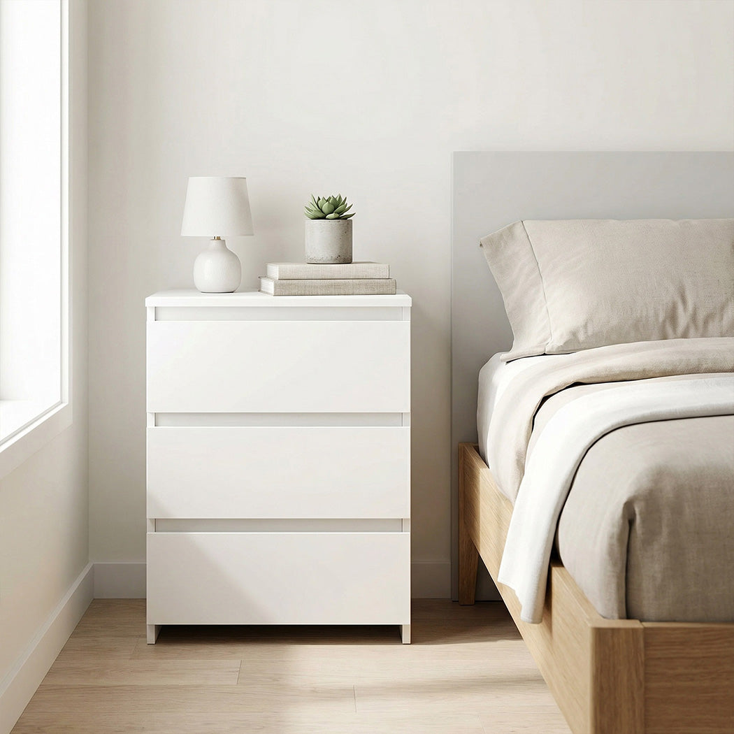 Levede Bedside Table Side Table 3 Drawers Storage Nightstand Bedroom Cabinet-2065254303236493318