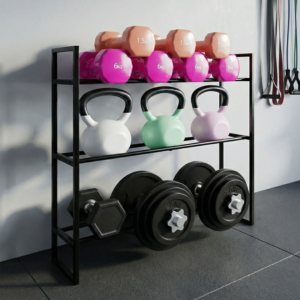 Centra Dumbbell Rack 3 Tier Weight Storage Organiser Stand Holder Home Gym 270kg-2065254295787409414