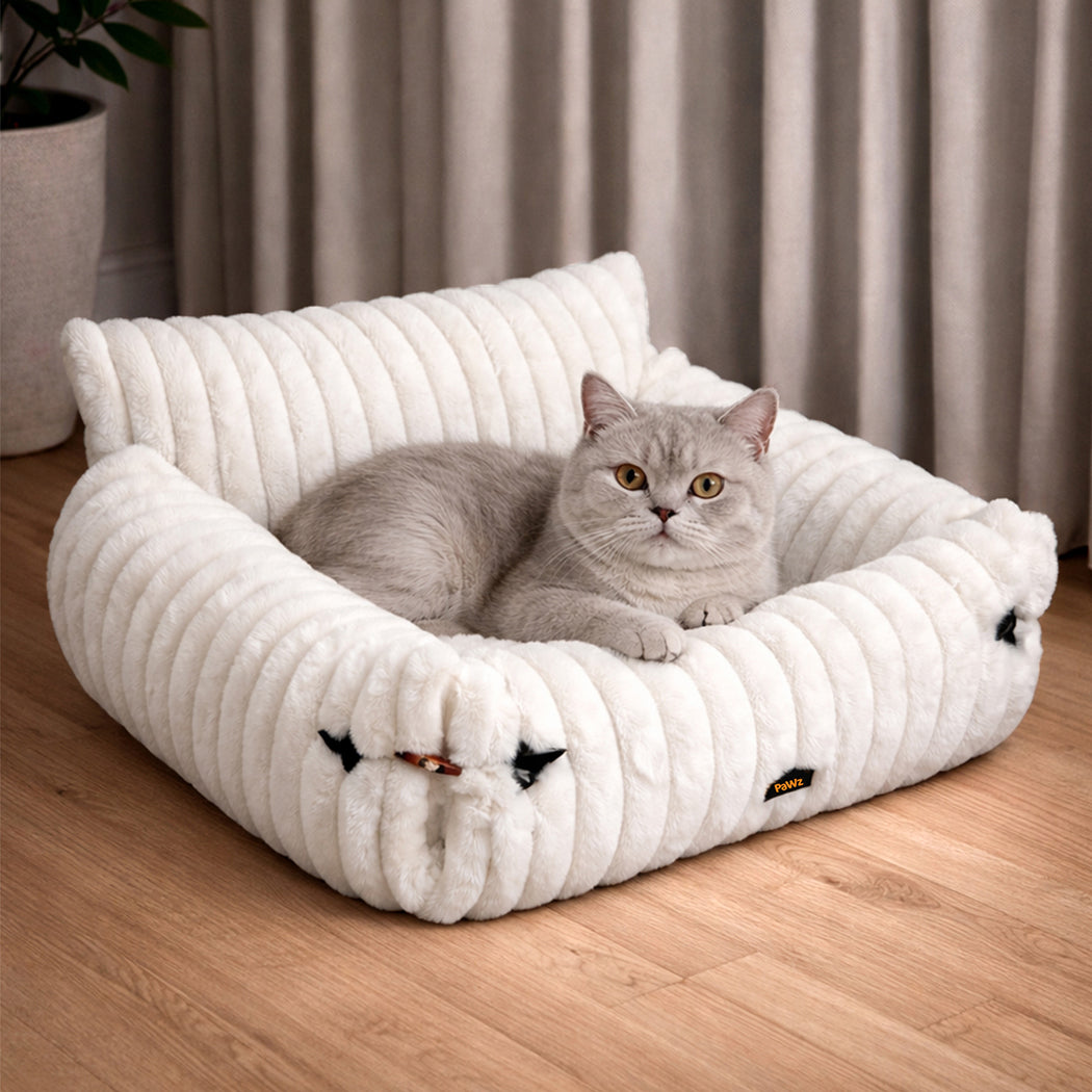Pawz Cat Bed Extended Soft Plush Lounge Sofa Couch Pet Small Dog Removable Cover-2065254304725471238