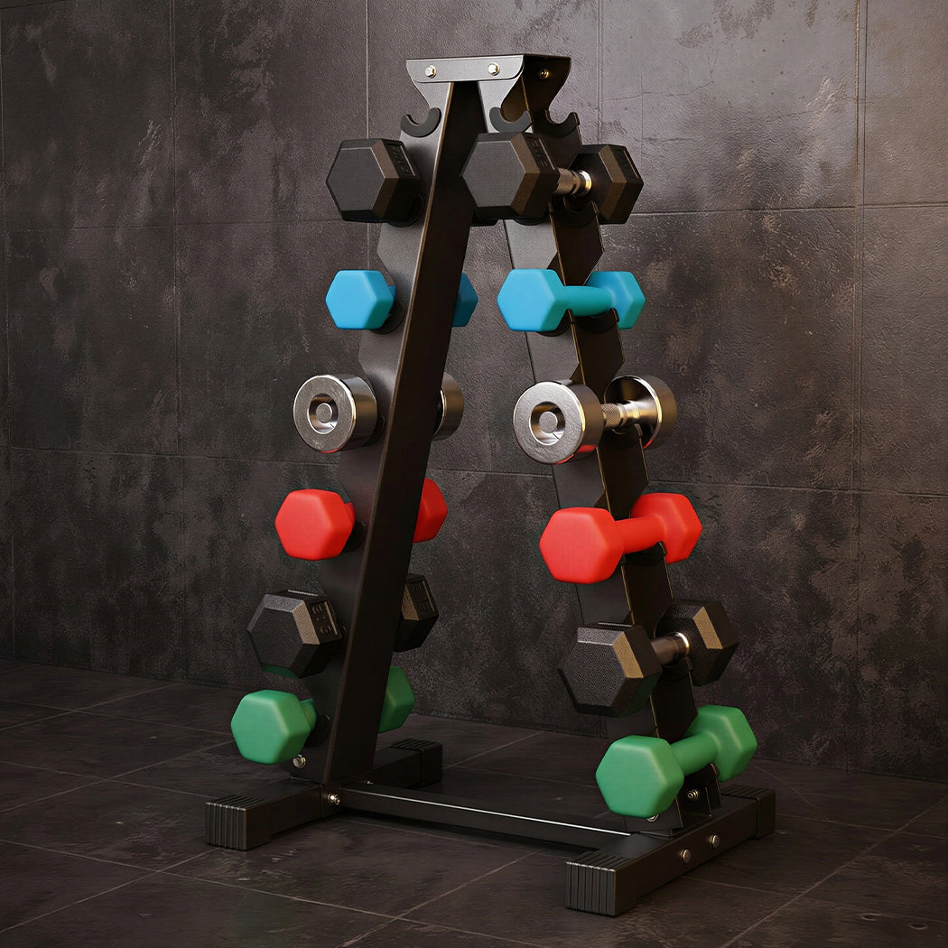 Centra Dumbbells Rack 6 Tier Stand Home Gym Exercise Storage 400kg Capacity-2065254307216887814