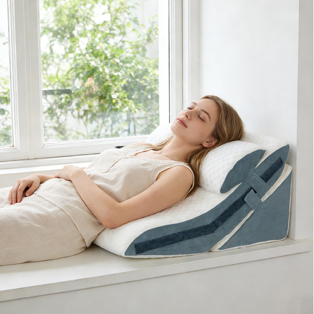 Dreamz 3-in-1 Orthopedic Bed Wedge Pillow Memory Foam Sleep Support Adjustable-2050056764619100167