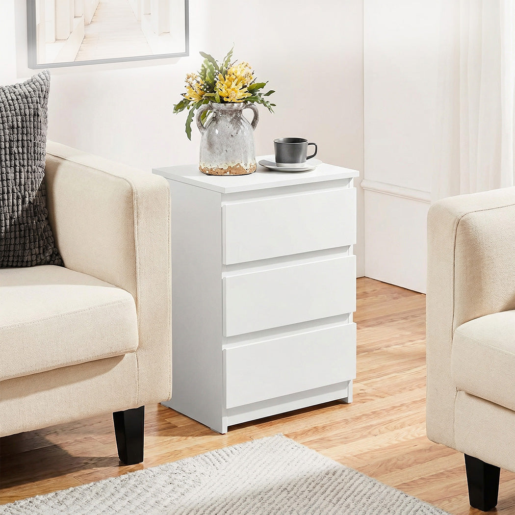 Levede Bedside Table Side Table 3 Drawers Storage Nightstand Bedroom Cabinet-2065254303236493319