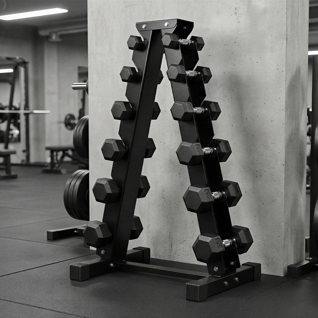 Centra Dumbbells Rack 6 Tier Stand Home Gym Exercise Storage 400kg Capacity-2065254307216887815
