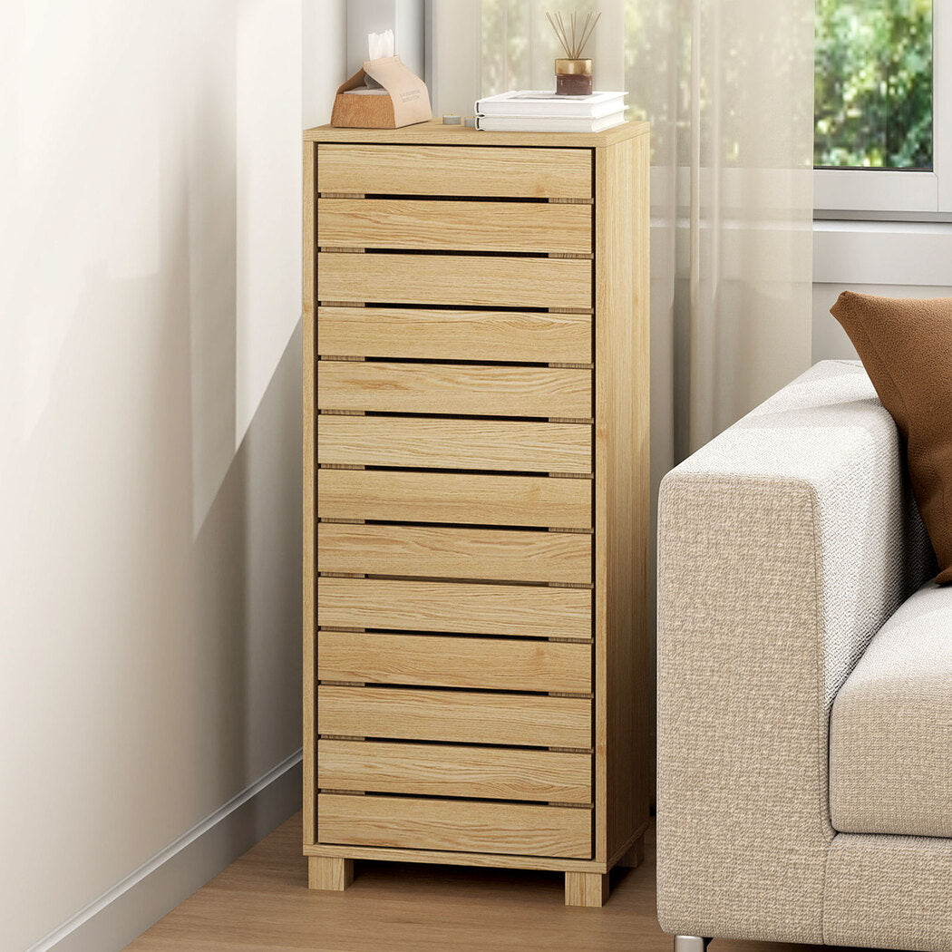 Levede Bathroom Storage Cabinet Handleless Wood Floor Shelf Unit Cupboard Oak-2065254288736784392