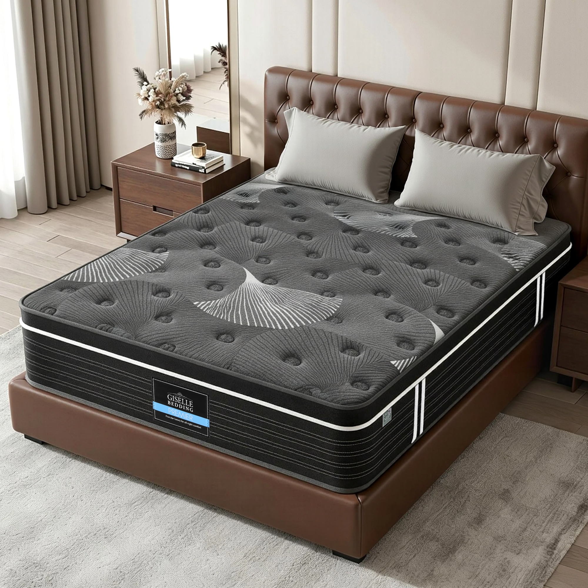 Giselle Bedding 35cm Graphene Memory Foam Medium Firm Euro Top Mattresses Double