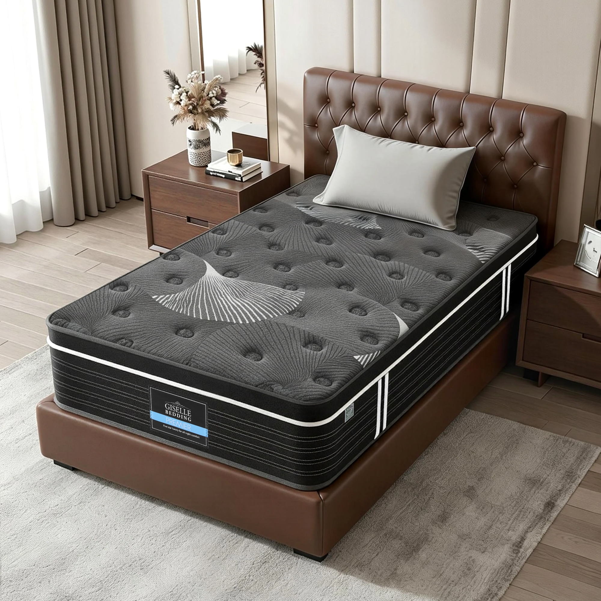 Giselle Bedding 35cm Graphene Memory Foam Medium Firm Euro Top Mattresses King Single