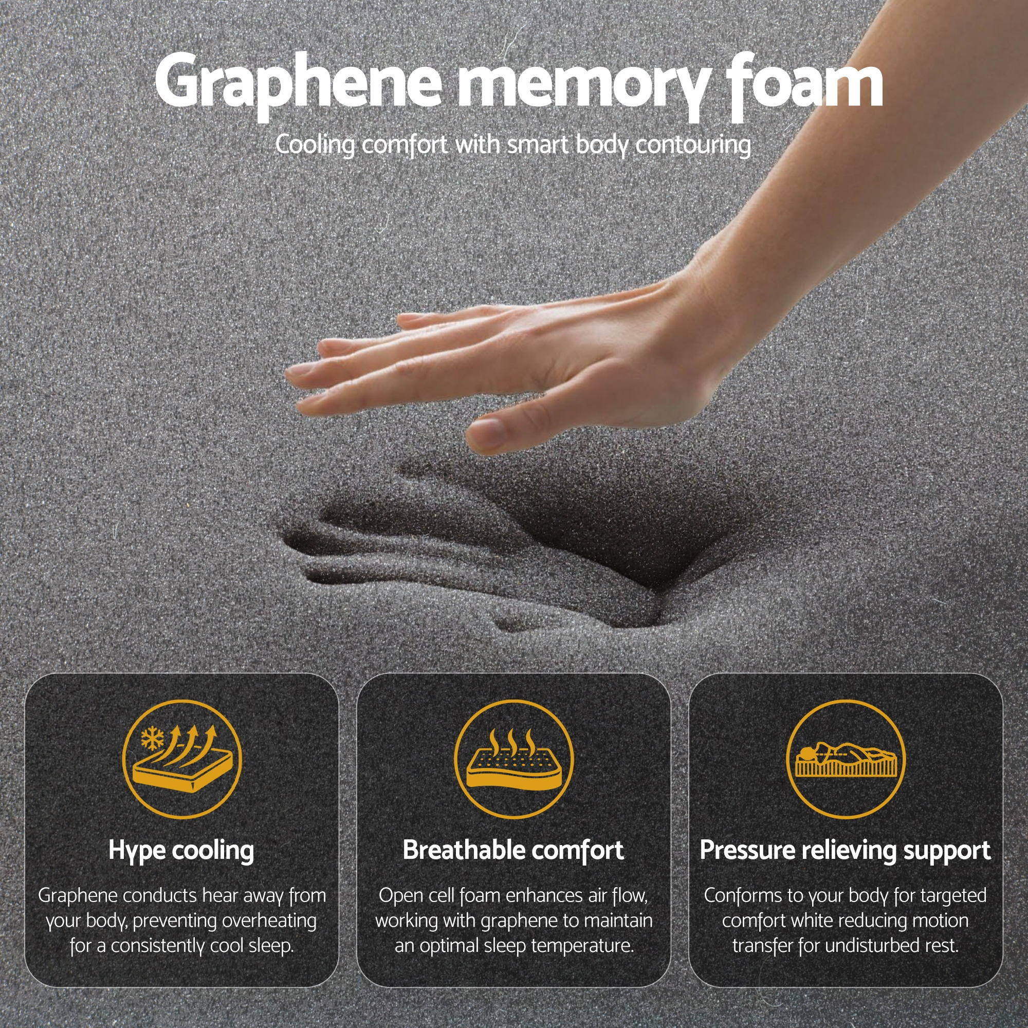 Giselle Bedding 35cm Graphene Memory Foam Medium Firm Euro Top Mattresses Queen