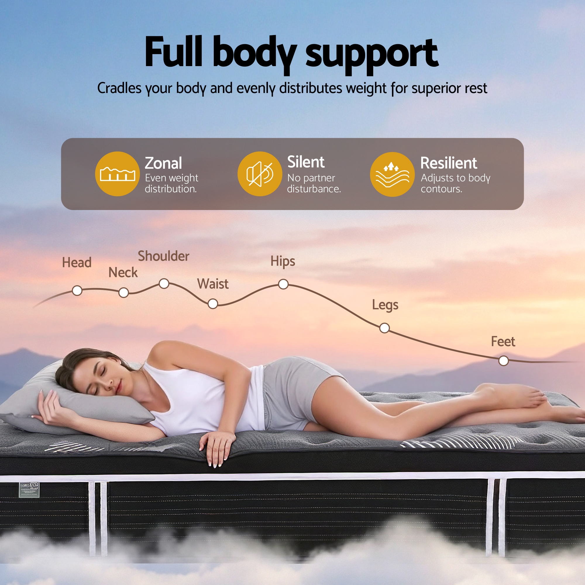Giselle Bedding 35cm Graphene Memory Foam Medium Firm Euro Top Mattresses Queen