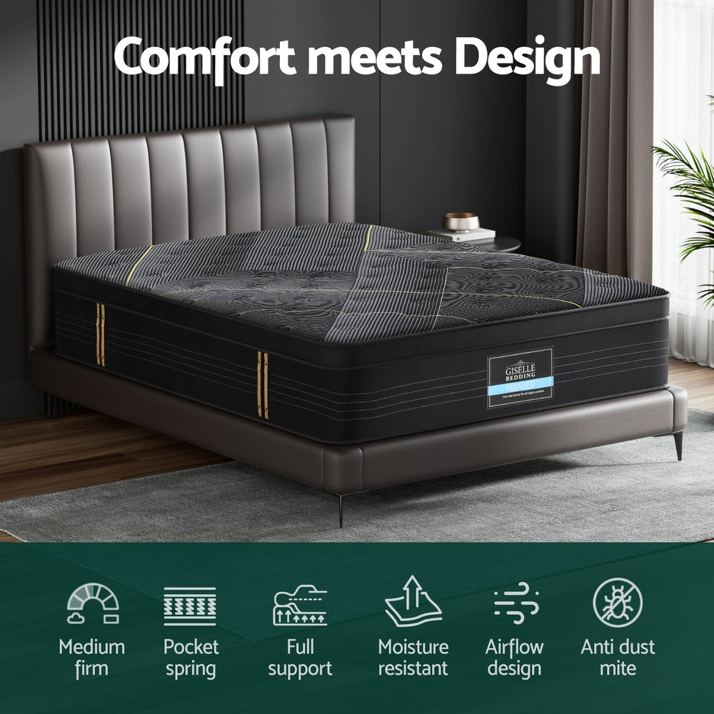Giselle Mattress Double Bed Bamboo Pocket Firm Foam - 35cm