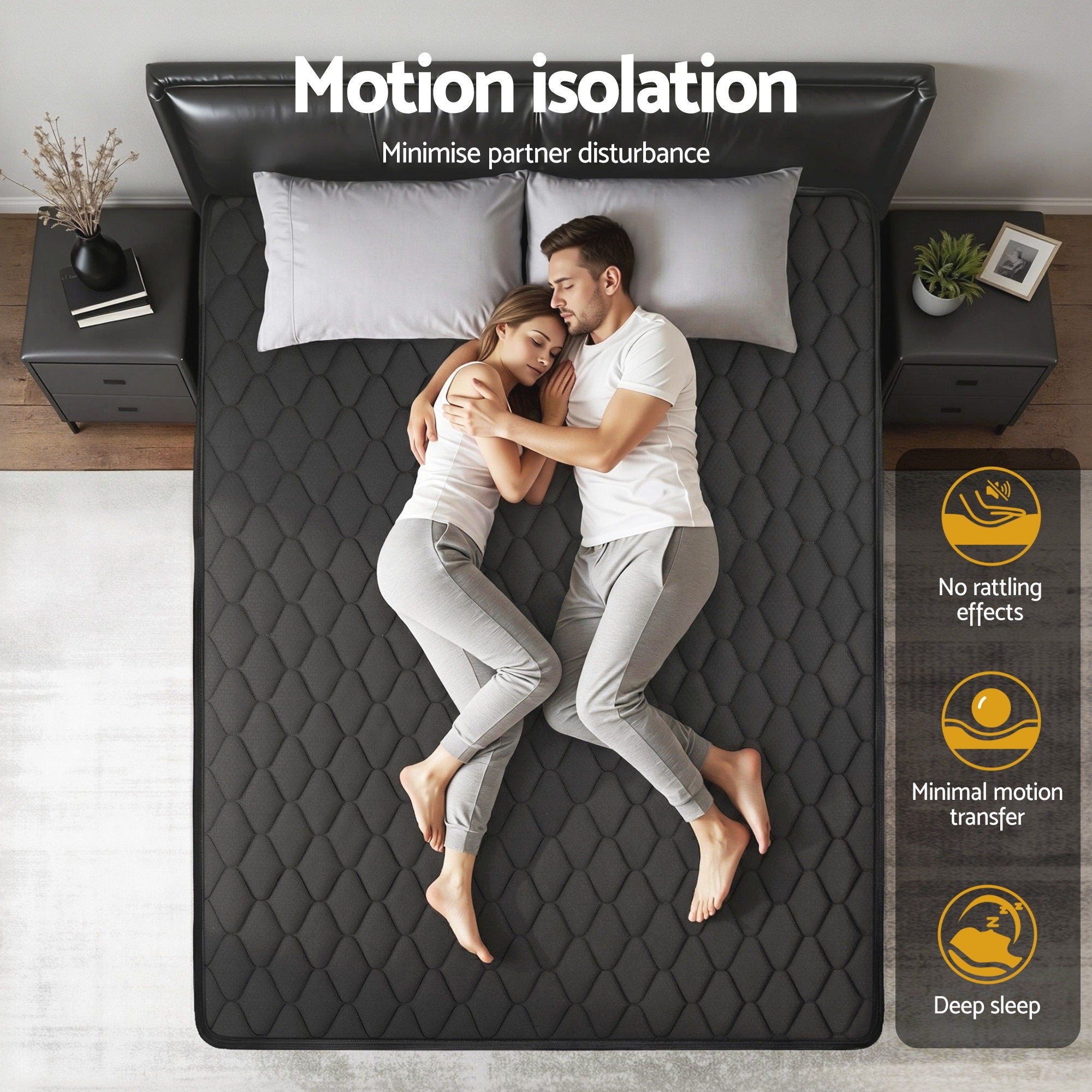 Giselle Bedding Mattress 34cm 5-Zone Pocket Spring Egg-crate Memory Foam Queen