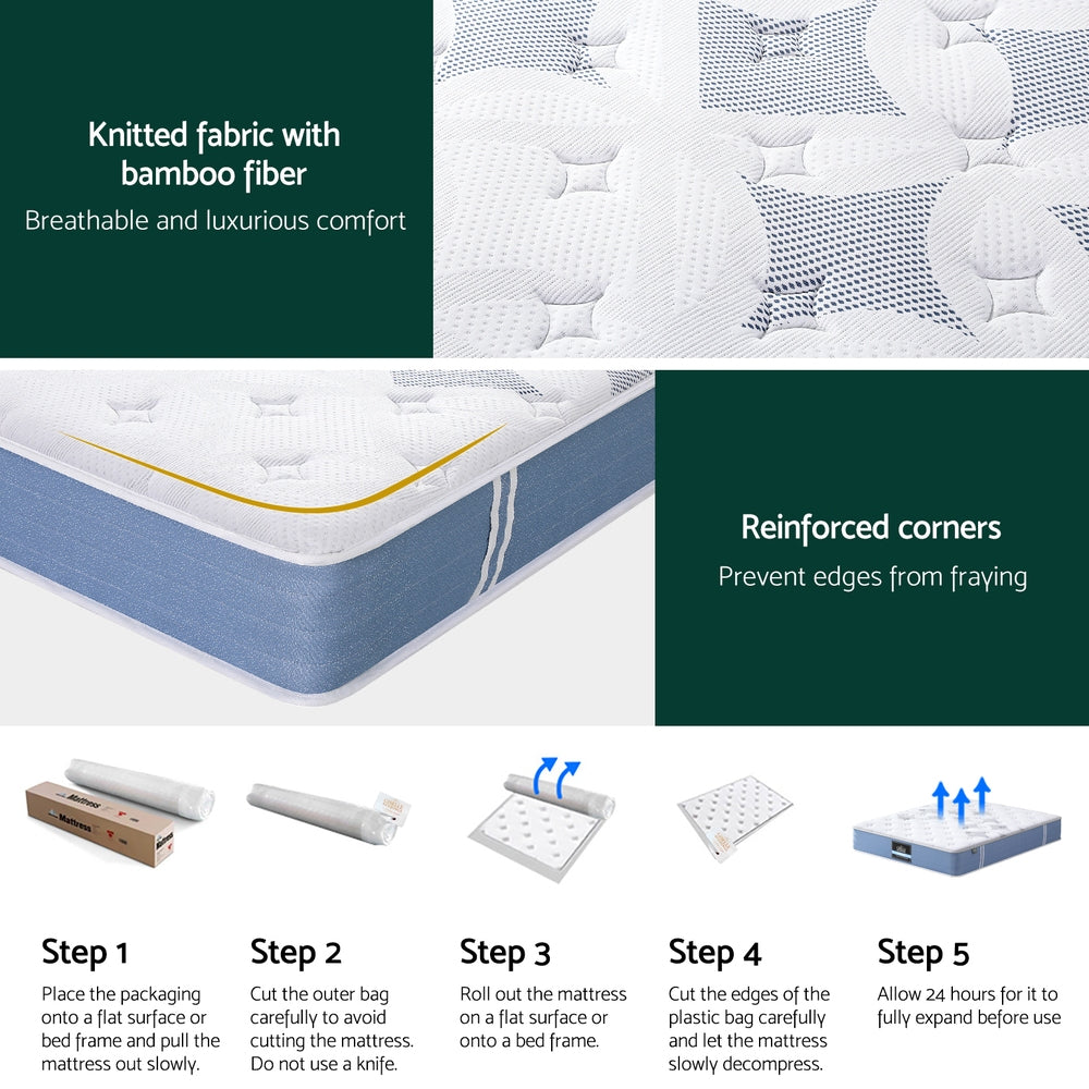 Giselle Mattress King Bed Pocket Spring Mattresses - 25cm