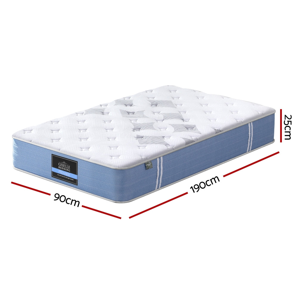 Giselle Mattress Single Bed Pocket Spring Mattresses - 25cm