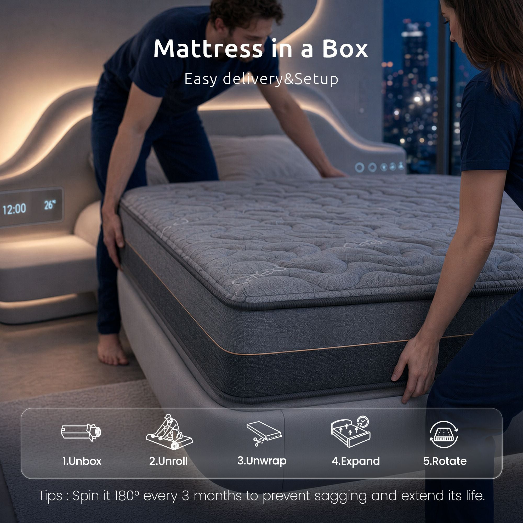 Levitex Hybrid Pocket Spring Mattress 25 cm Firm Queen with 4cm Egg Crate Foam