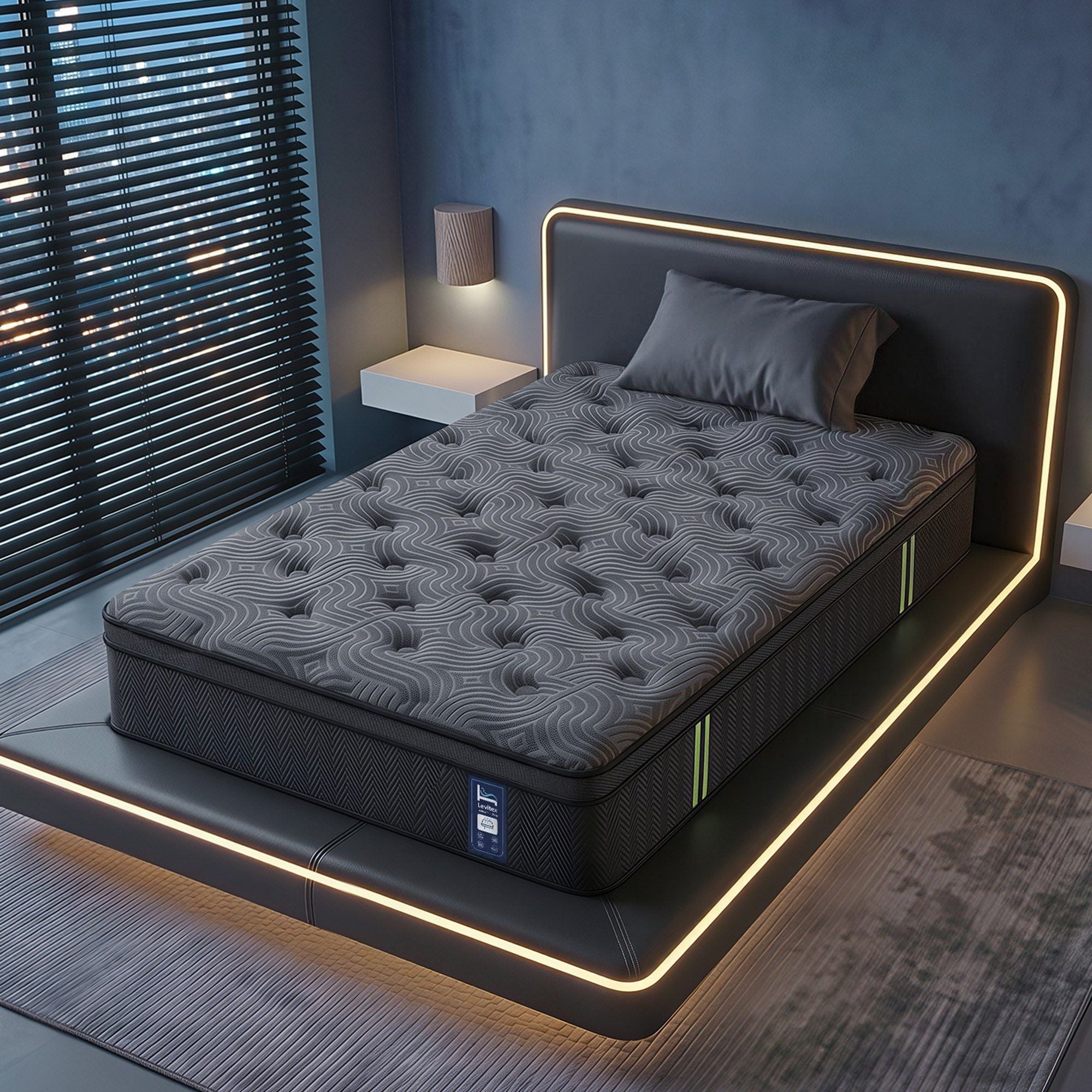 Levitex 34cm Pocket Spring Gel Memory Foam Hybrid Mattress Back Pain Single