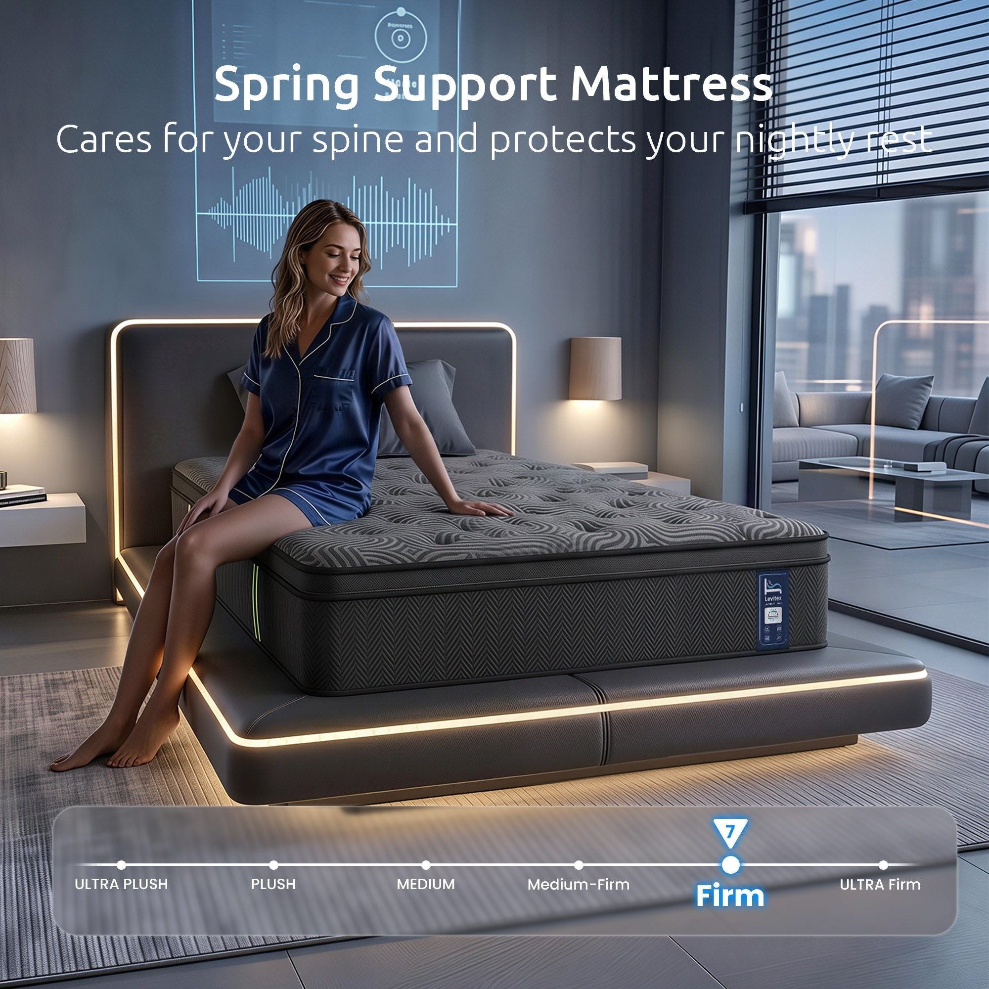 Levitex 34cm Pocket Spring Gel Memory Foam Hybrid Mattress Back Pain Single