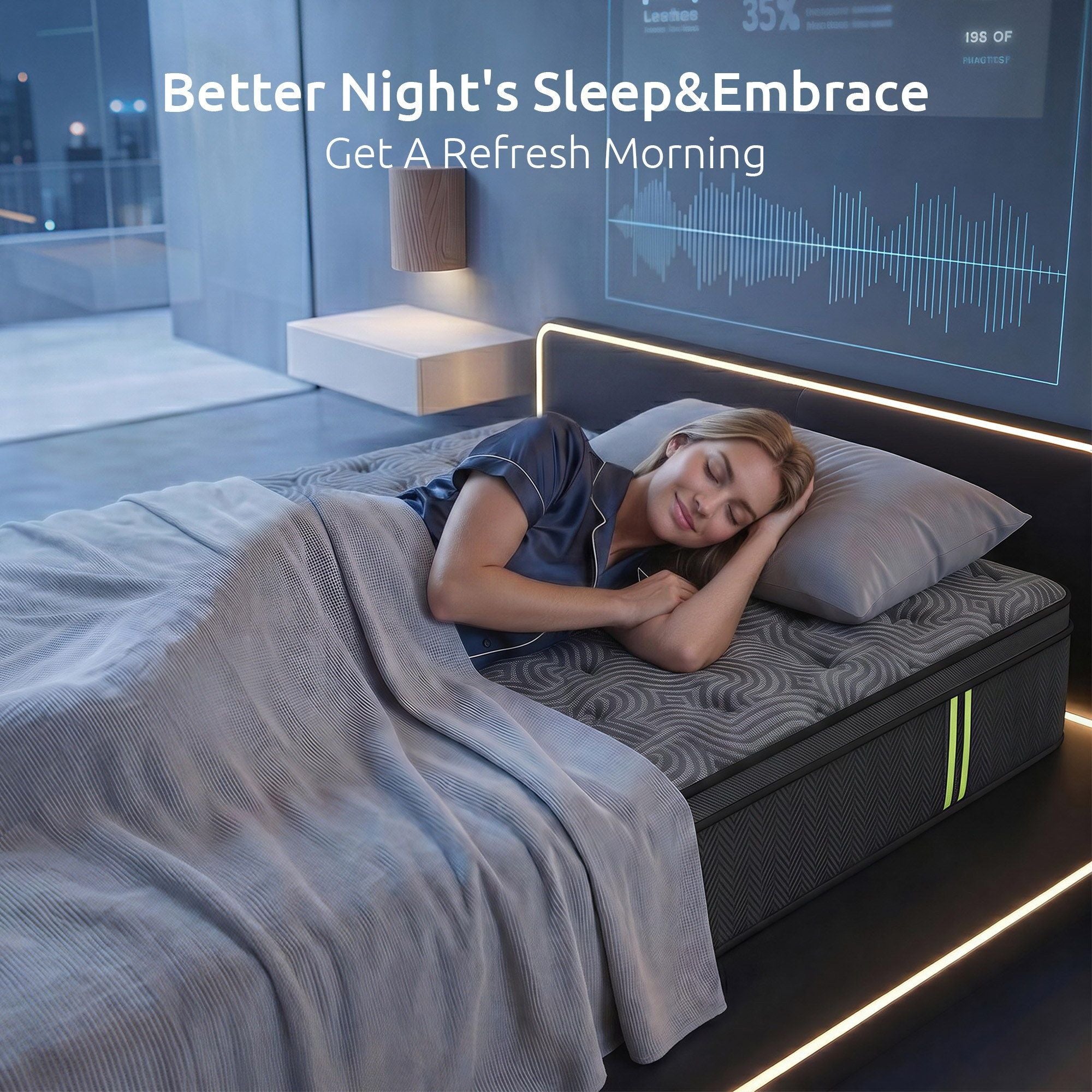 Levitex 34cm Pocket Spring Gel Memory Foam Hybrid Mattress Back Pain Single