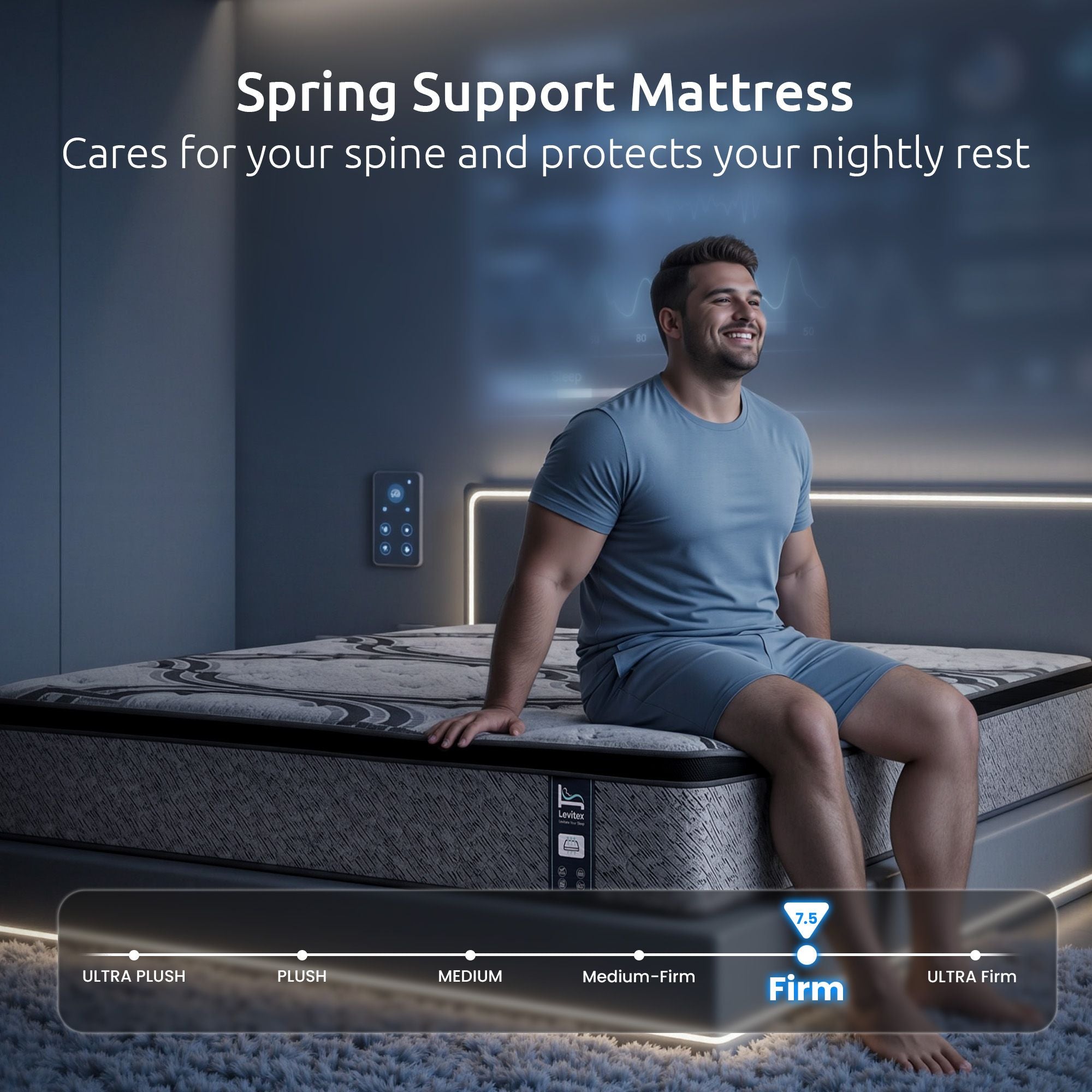 Levitex 5-Zone Pocket Spring Latex Memory Foam Hybrid Mattress Double 34cm