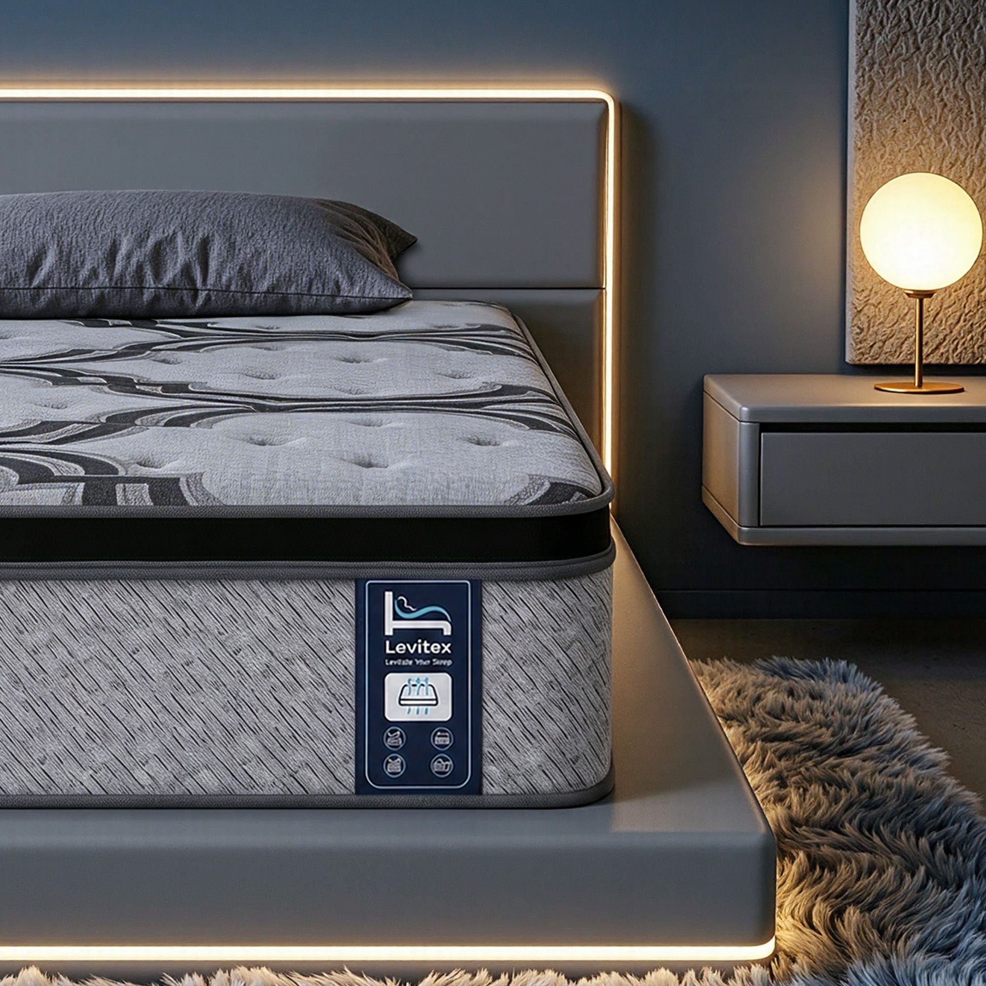 Levitex 5-Zone Pocket Spring Latex Memory Foam Hybrid Mattress King Single