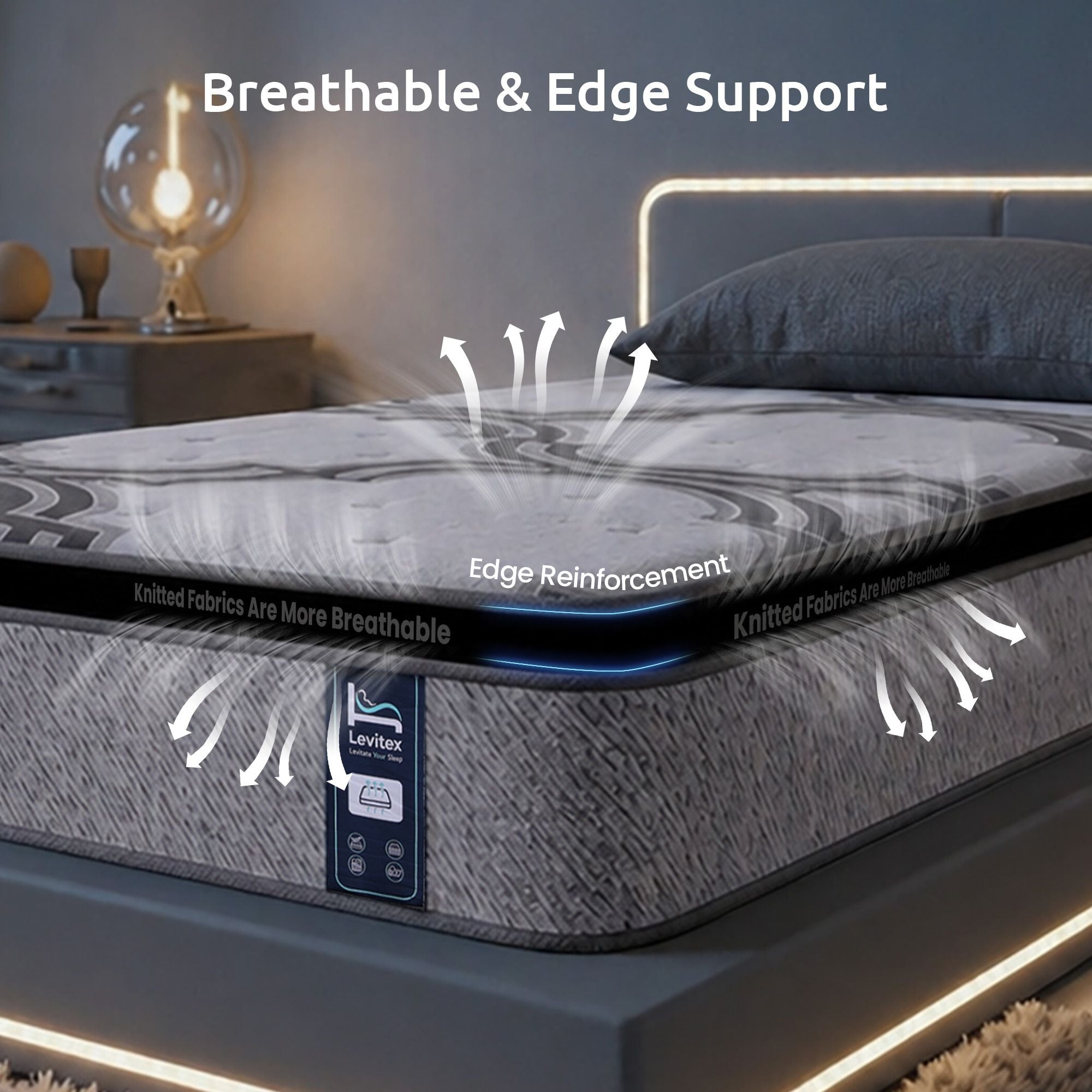 Levitex 5-Zone Pocket Spring Latex Memory Foam Hybrid Mattress King Single