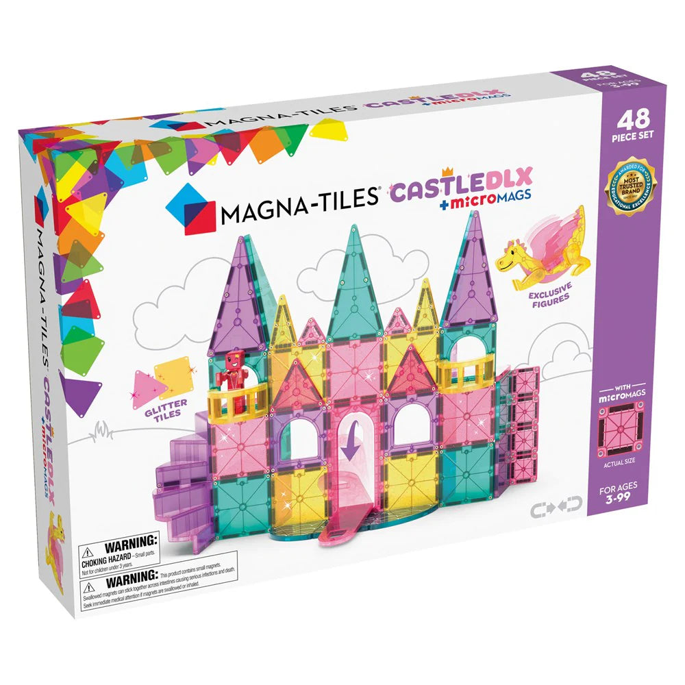 MAGNA-TILES Castle DLX 48 Piece Magnetic Construction Set for Kids