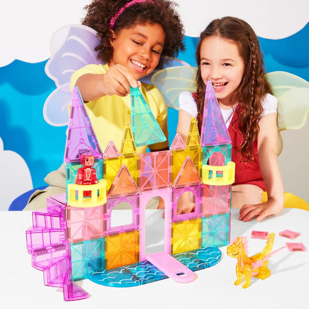 MAGNA-TILES Castle DLX 48 Piece Magnetic Construction Set for Kids