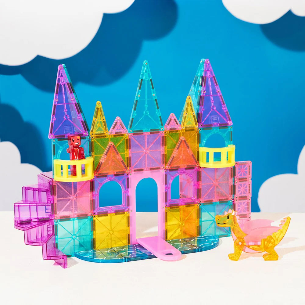 MAGNA-TILES Castle DLX 48 Piece Magnetic Construction Set for Kids