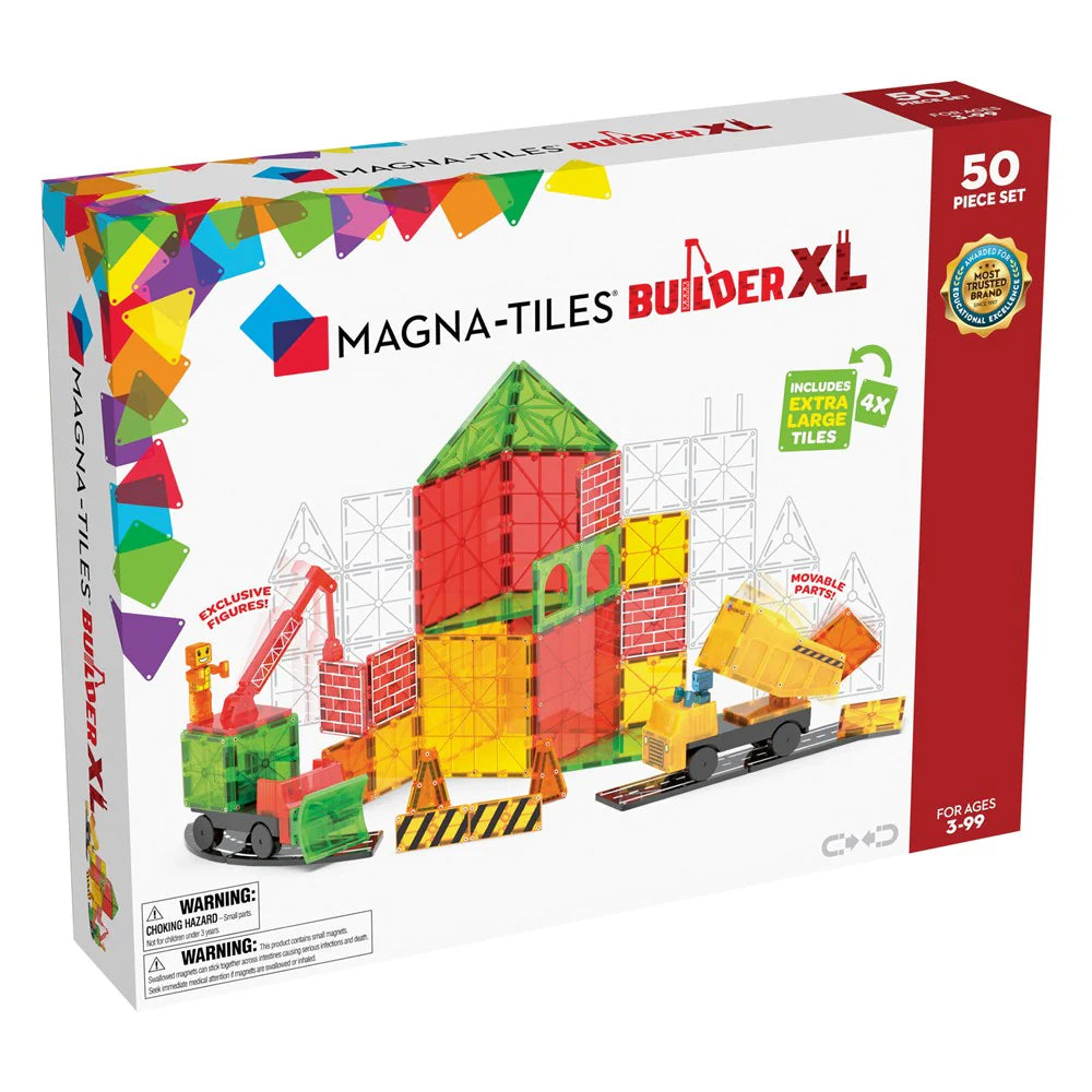 MAGNA-TILES Magnetic 50 Piece Builder XL Construction Set for Kids