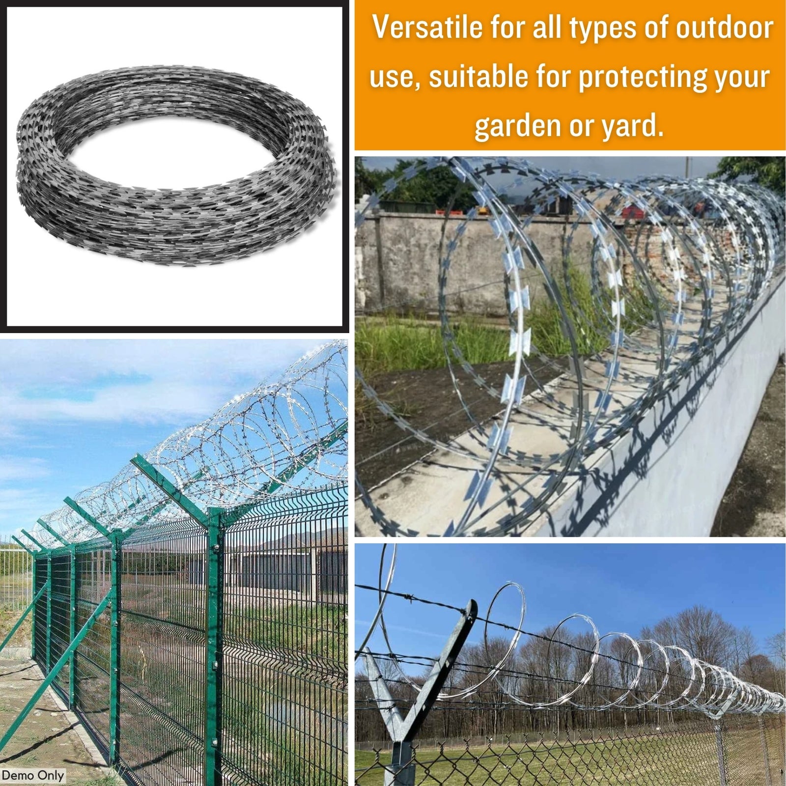 Razor Wire Helical Wire Roll Galvanised Steel 100 m