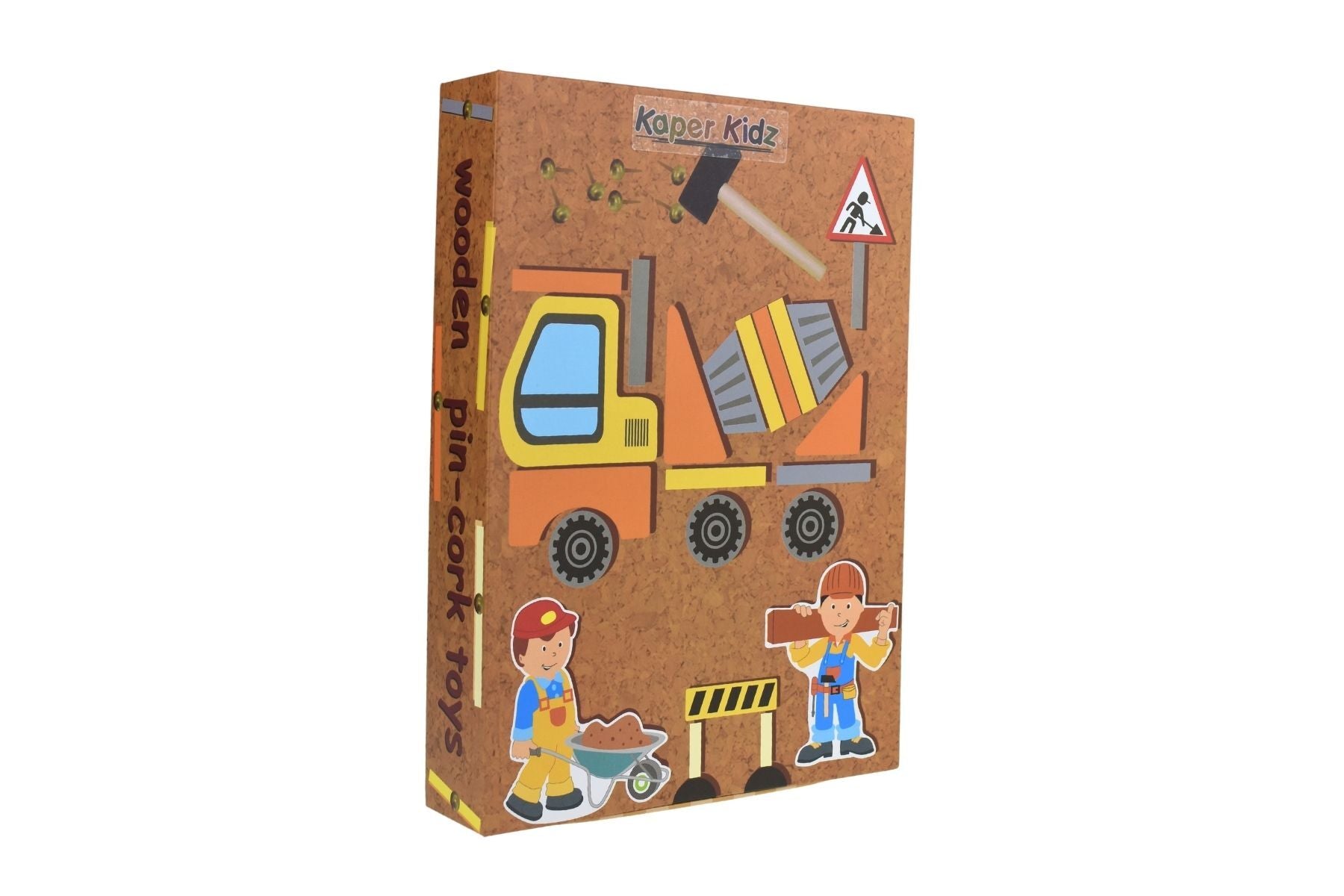 Kaper Kidz Wooden Construction Truck Tap A Shape in Bookcase