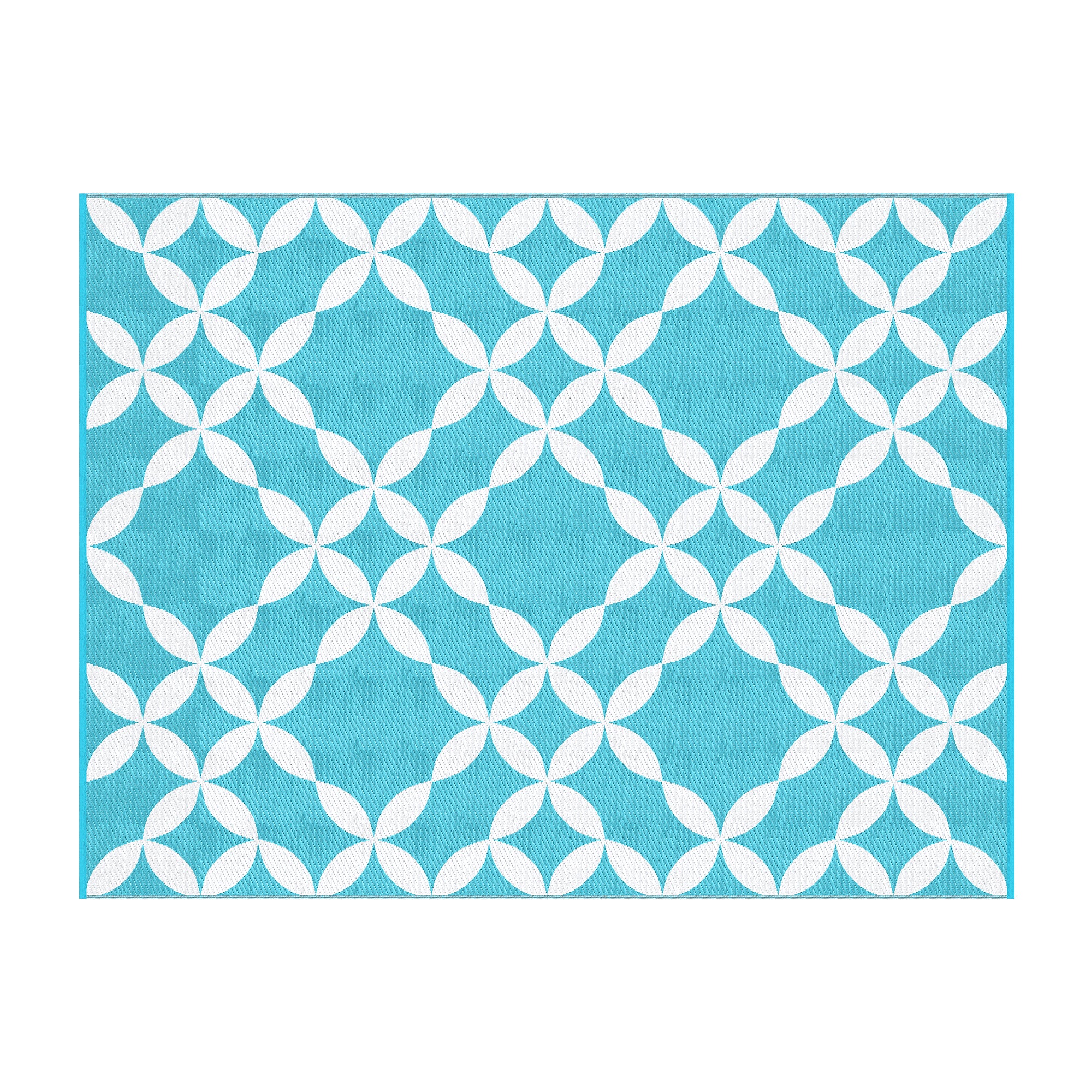 Gardeon Outdoor Rugs 274x366cm Large Carpet Reversible Mat PP Dual-Sided Patio Rug Light Blue