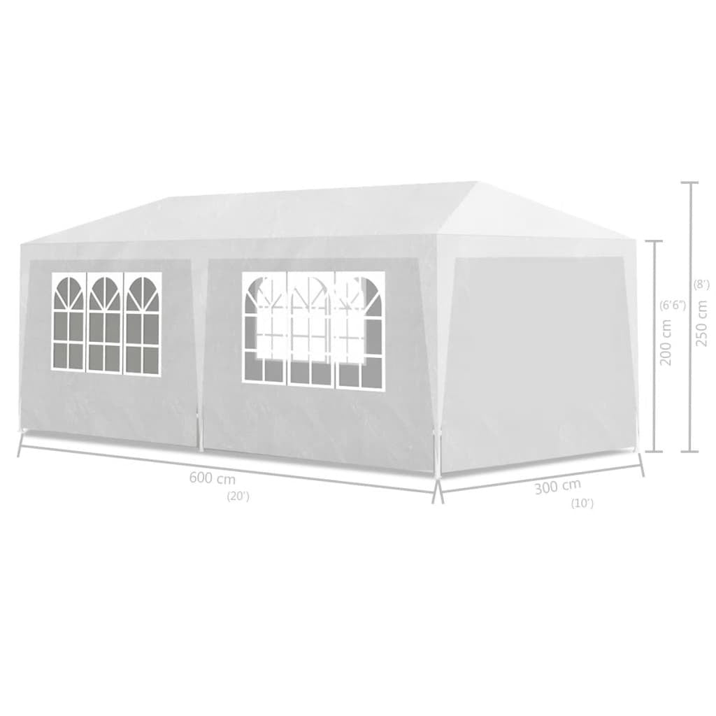 Party Tent With Side Panels 3x6m White