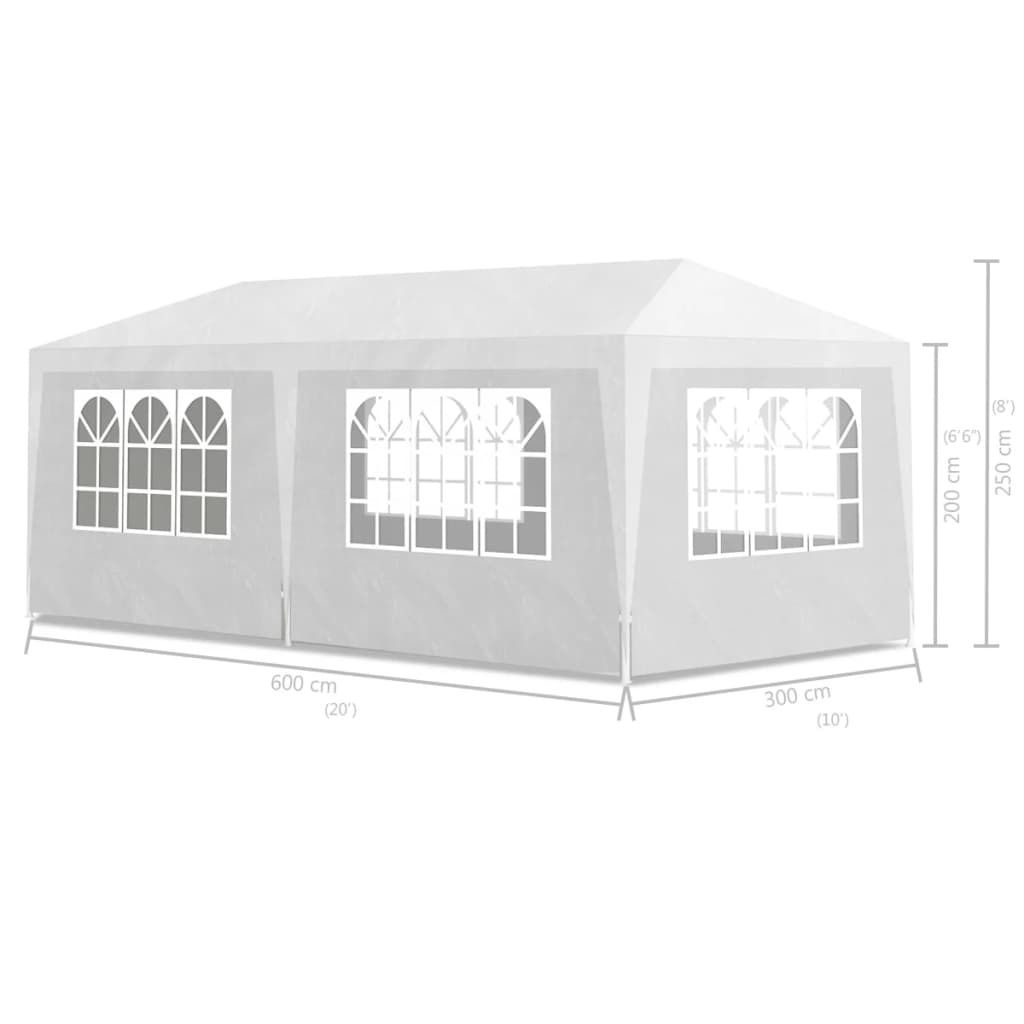 Party Tent With Side Panels 3x6m White