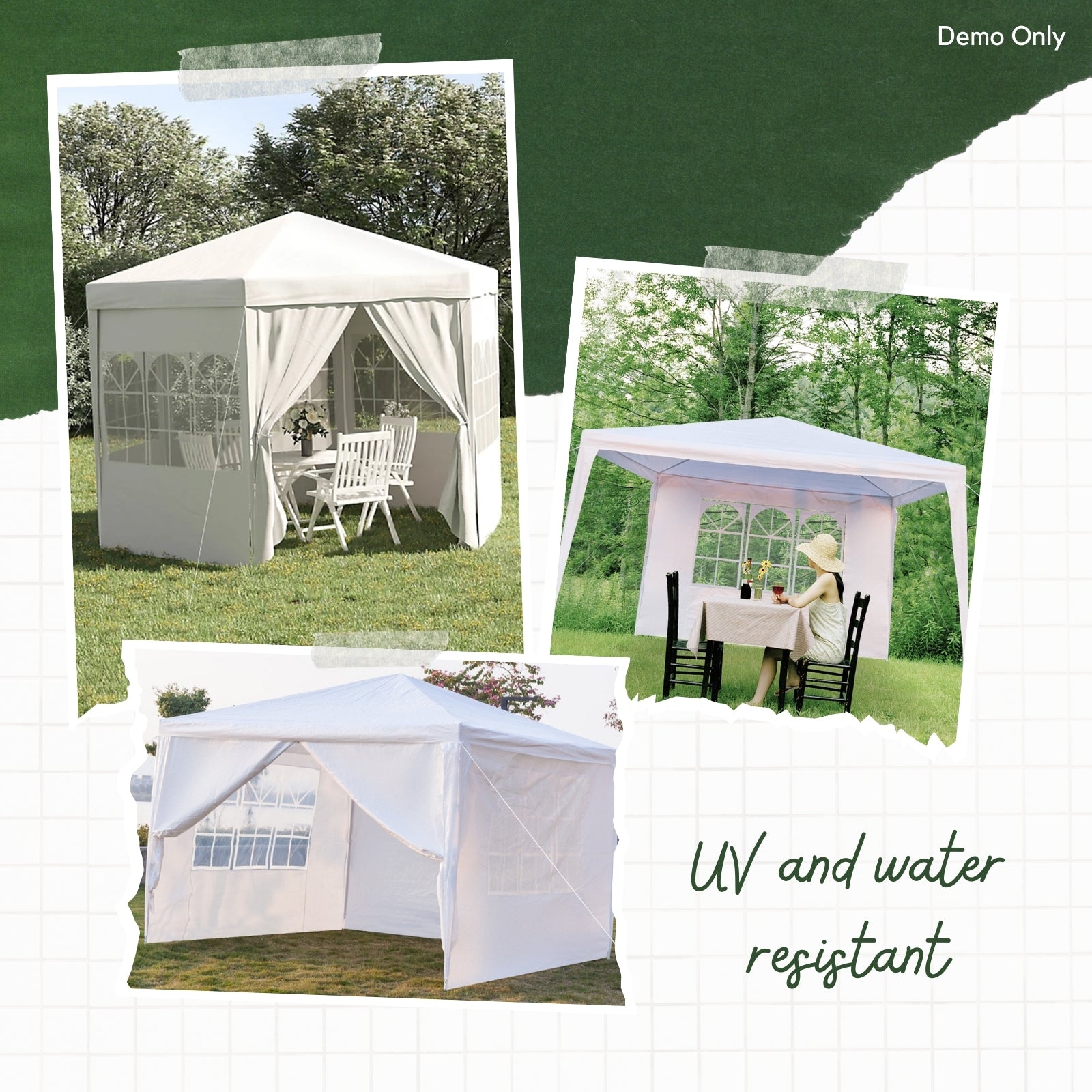 Professional Party Tent with Side Walls 2x2 m White 90 g/m