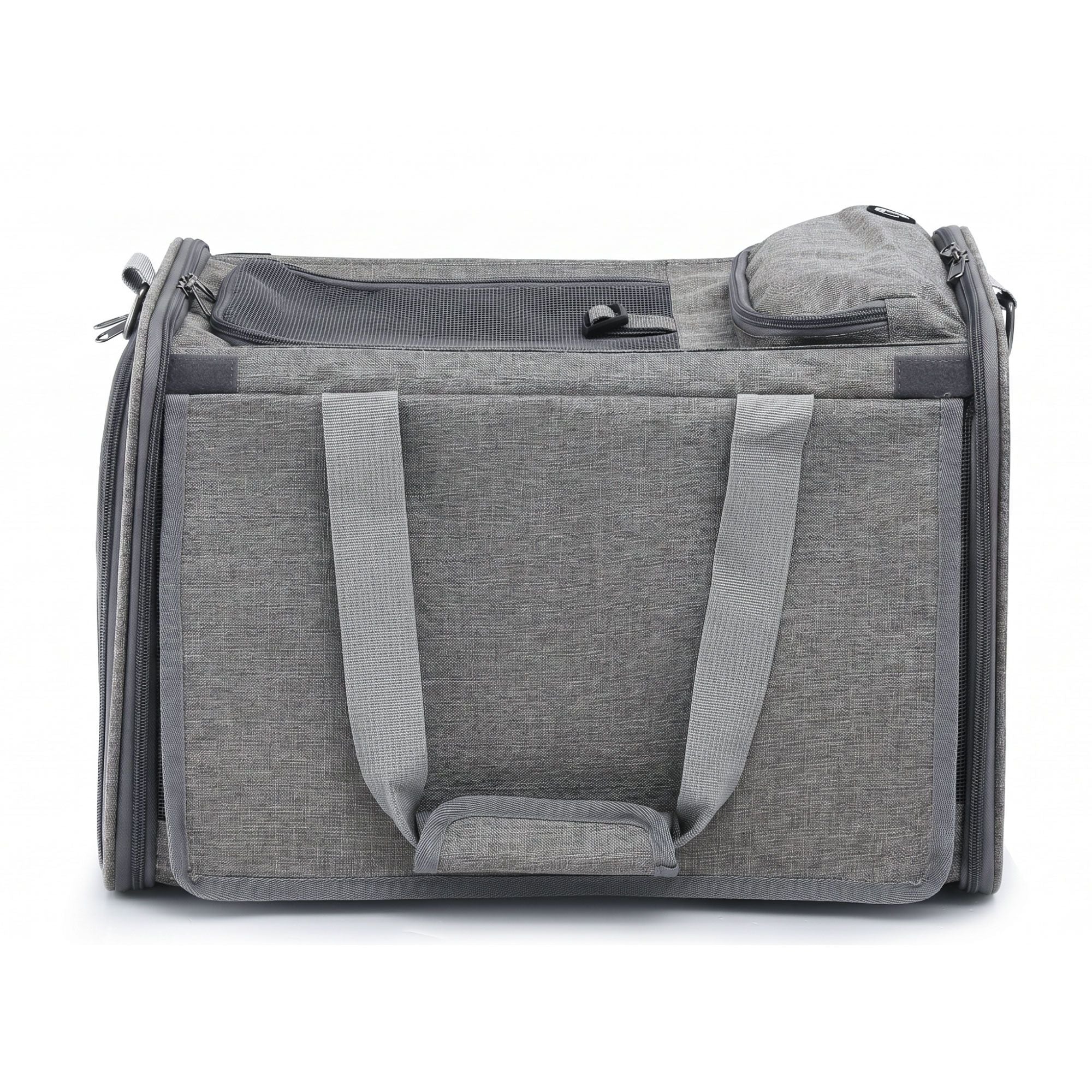i.Pet Foldable Pet Carrier Bag Durable Travel Crate Portable Dog Cat Kennel Grey
