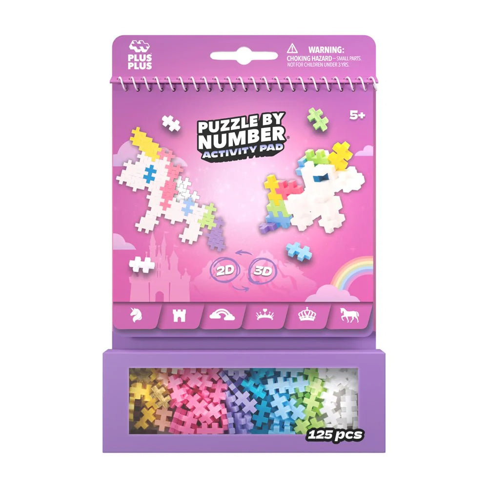 Plus-Plus Activity Pad Puzzle by Number Fairy Tale Unicorns Set