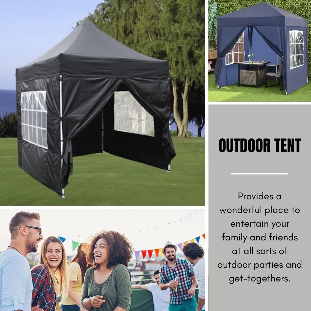 Professional Party Tent with Side Walls 2.5x2.5 m Anthracite 90 g/mÂ²