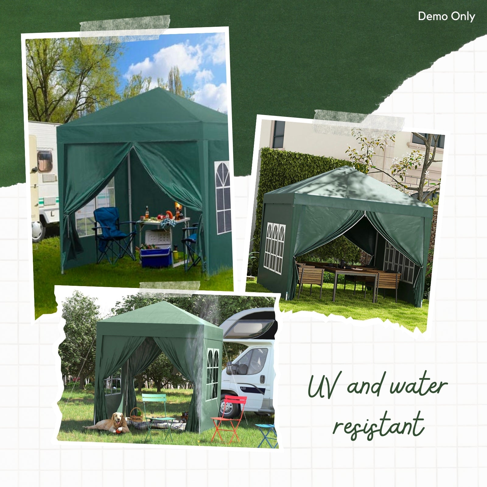Professional Party Tent with Side Walls 2x2 m Green 90 g/m