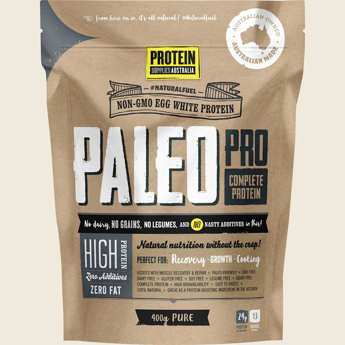 Protein Supplies Australia PaleoPro Egg White Protein Pure 400g