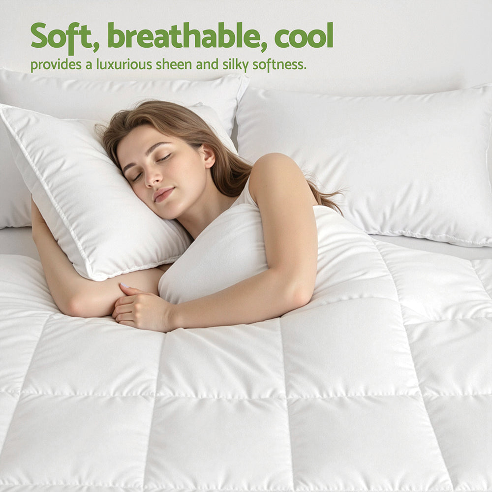 Giselle Bedding 200GSM Bamboo Summer Quilts All Season Doona Duvet Lightweight Double