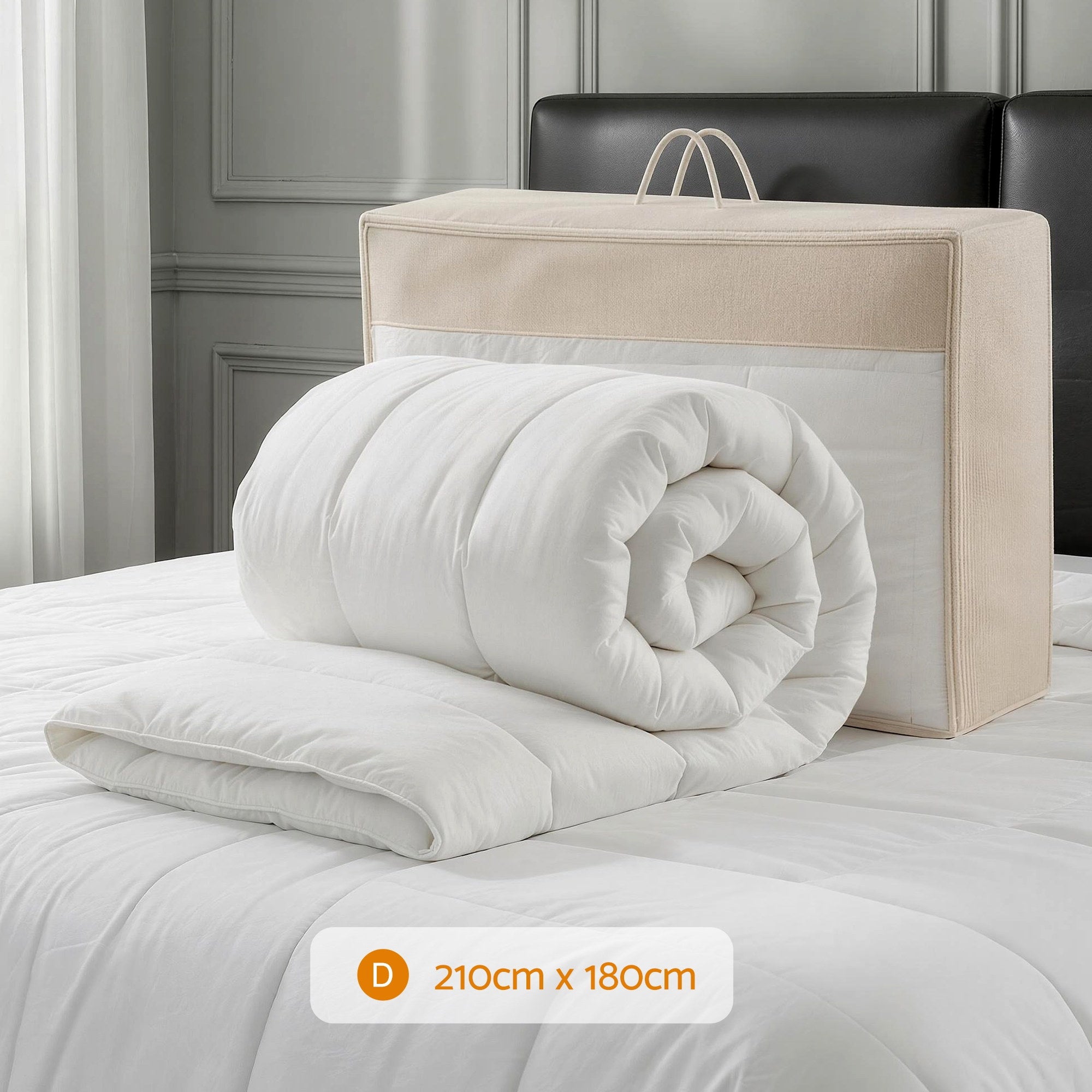 Giselle Bedding Wool Quilt 800GSM Extra Thick Double Doona Baffle Box Construction