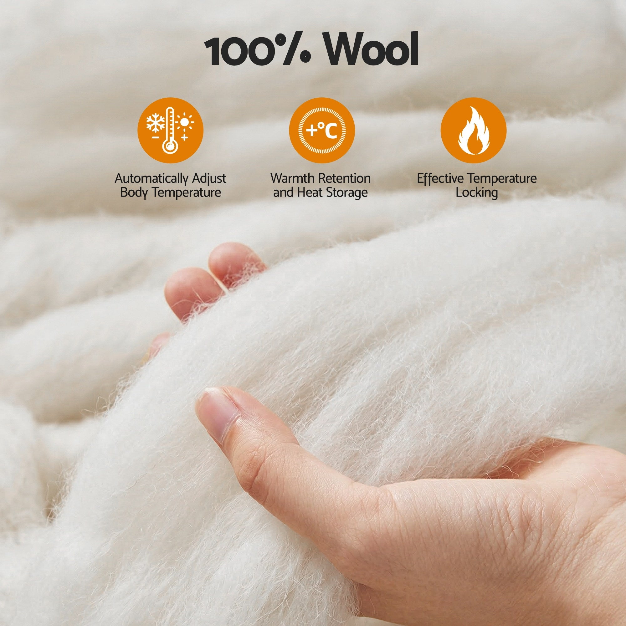 Giselle Bedding Wool Quilt 800GSM Extra Thick Double Doona Baffle Box Construction