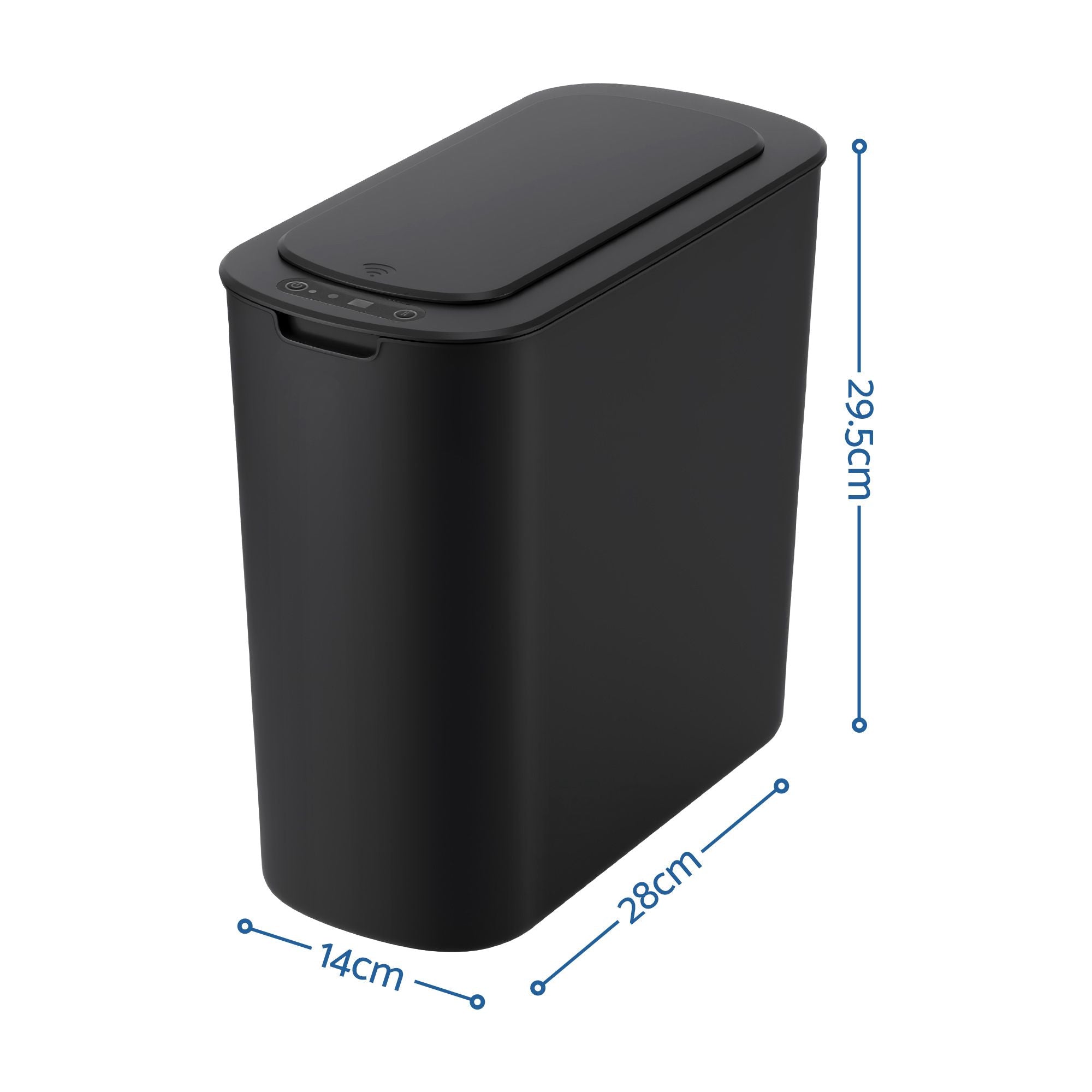 Devanti Automatic Trash Bin 2PCS with Lid 11L Motion Sensor Kitchen Bin Touchless Garbage Can Modern Black Plastic Slim Rubbish Bin with Liner Holder