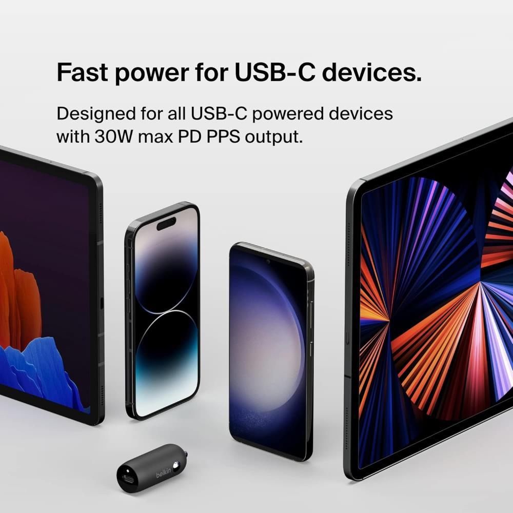 Belkin Boost Charge 30W USB-C Fast Car Charger
