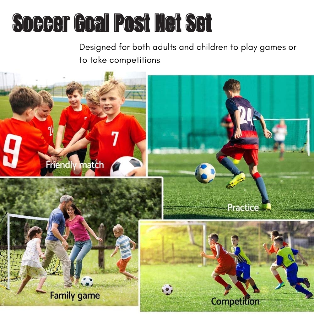 Soccer Goal Post Net Set Steel 240 x 90 x 150 cm High-quality
