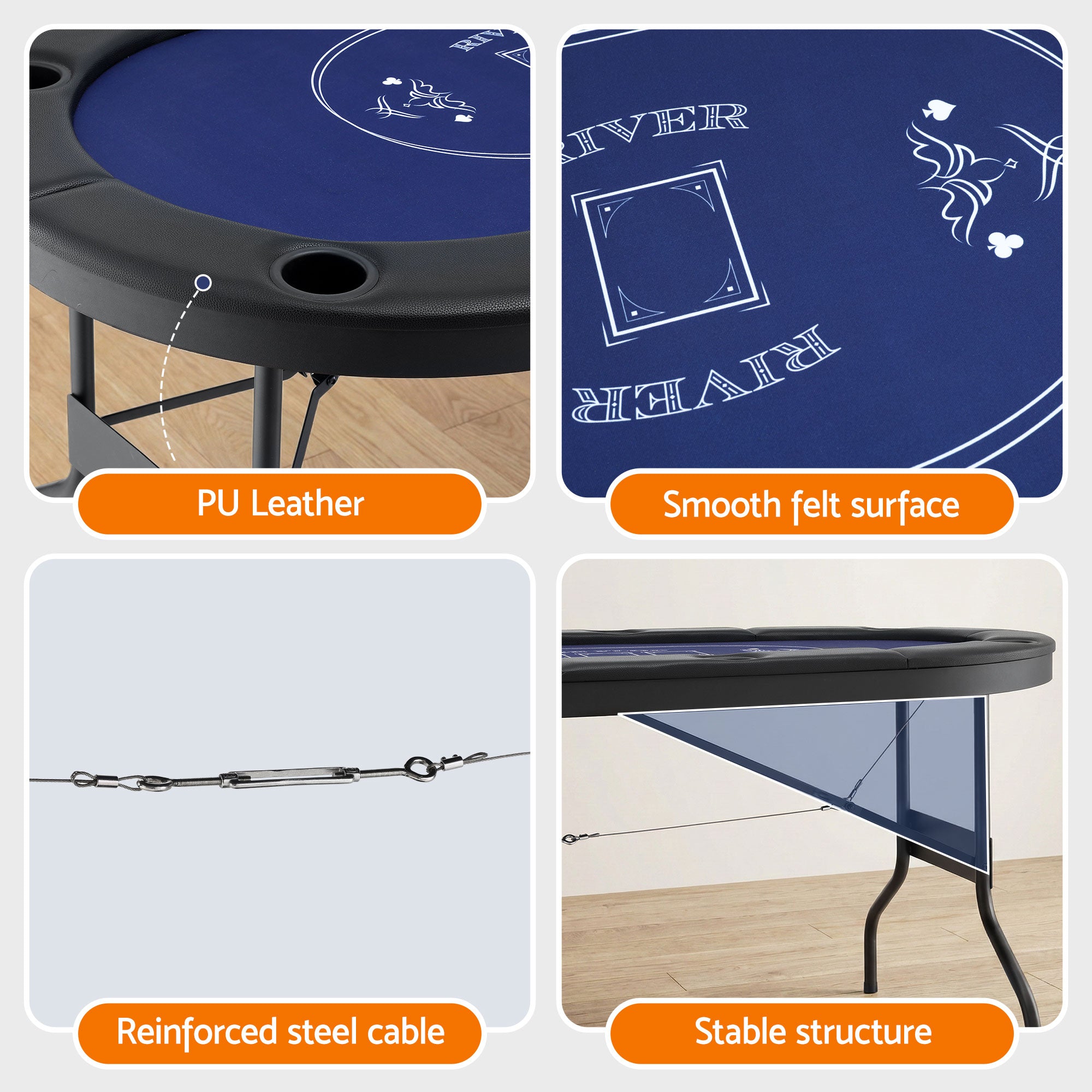 Poker Table Top Folding Poker Table 8 Player 183cm